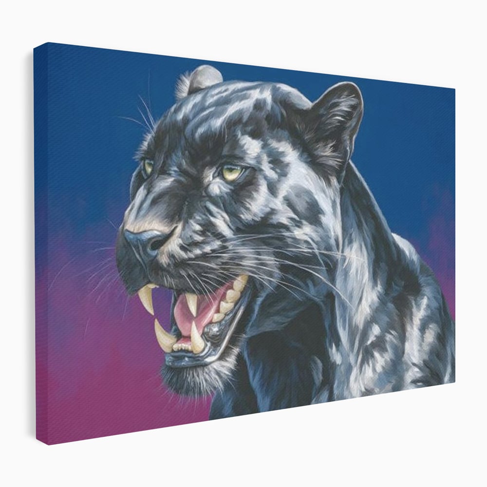 Tablou canvas cu tablou canvas cu pantera neagra, fara rama, pe sasiu de lemn